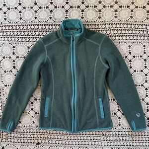 KÜHL Tara Full Zip Alfpaka Fleece Jacket Teal Green Outdoor Hiking Women’s Small